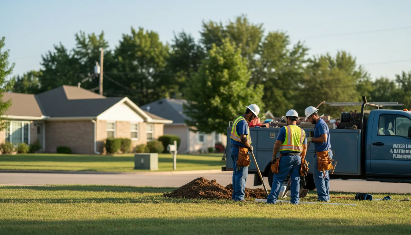 Residential water line and bathroom plumbing service in Caulfield, MO
